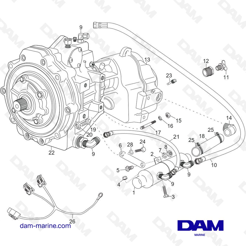 Transmission and related components H5/H6 PCM - DAM Marine
